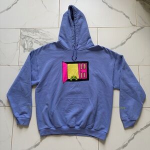 Still Woozy Merch Door Peek Alien Hoodie Sweatshirt Size L Purple Pink